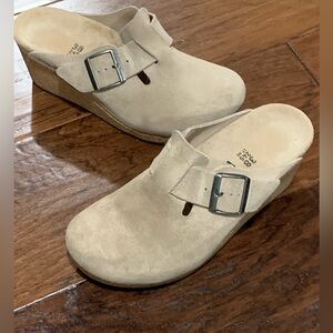 Birkenstock Papillio Fanny Ring Buckle Wedge Suede Size 38